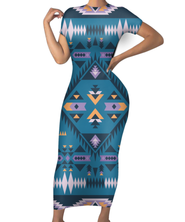 Pattern Native Short-Sleeved Body Dress