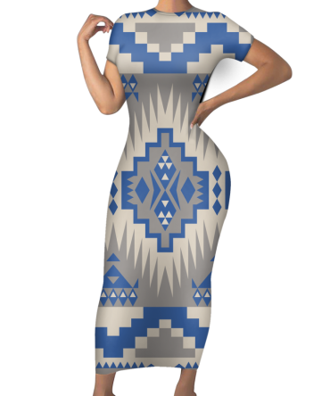 Pattern Native Short-Sleeved Body Dress