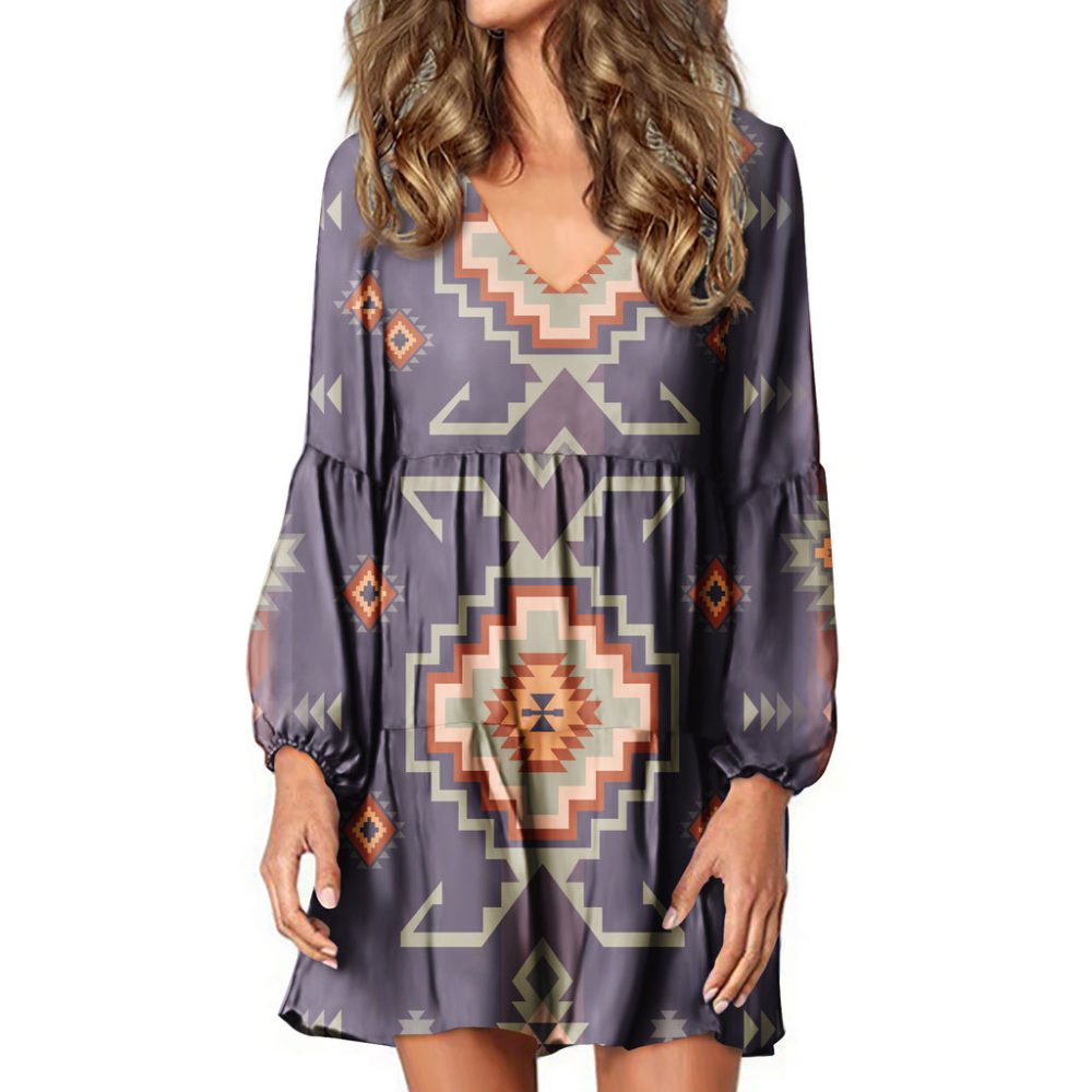 Native Tribes Pattern Native American Swing Dress
