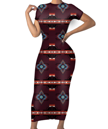 Pattern Native Short-Sleeved Body Dress