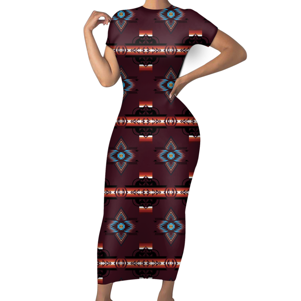 Pattern Native Short-Sleeved Body Dress