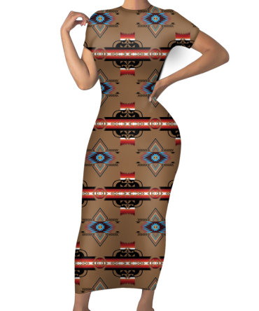Pattern Native Short-Sleeved Body Dress