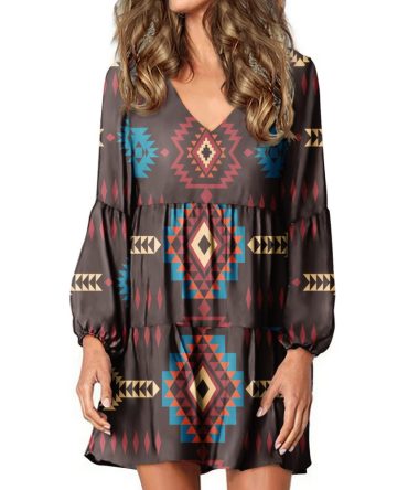 Native Tribes Pattern Native American Swing Dress