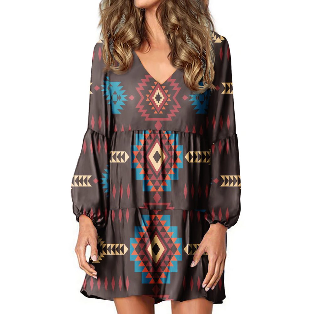 Native Tribes Pattern Native American Swing Dress