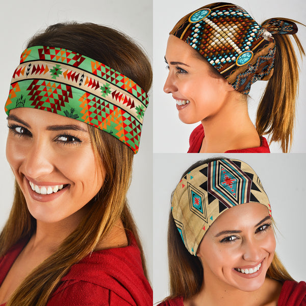 Geometry Pattern Green Native American Bandana 3-Pack - Image 3