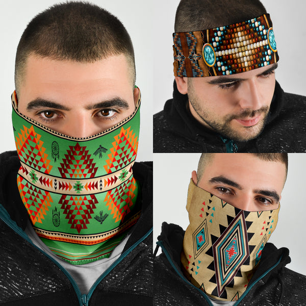 Geometry Pattern Green Native American Bandana 3-Pack - Image 4