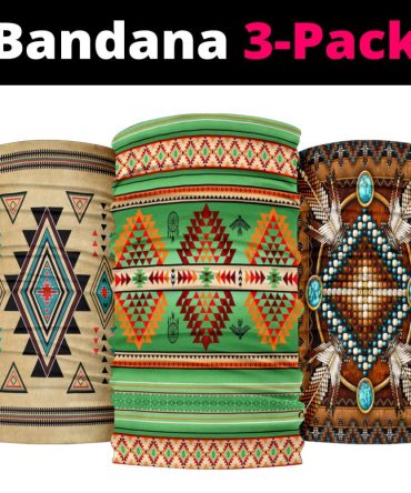 Geometry Pattern Green Native American Bandana 3-Pack