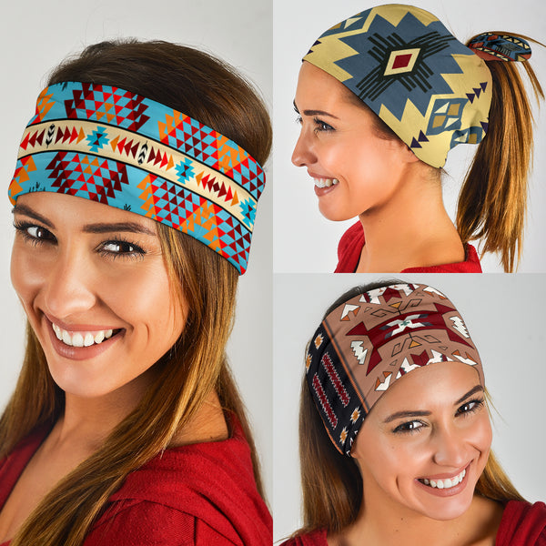 Geometry Pattern Turquoise Native American Bandana 3-Pack - Image 3