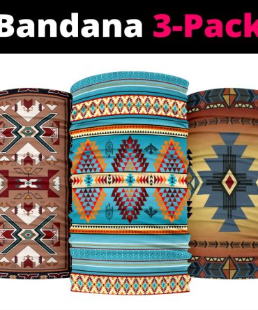 Geometry Pattern Turquoise Native American Bandana 3-Pack