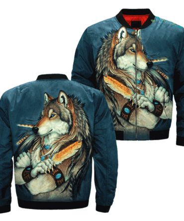 Golden Feather Native Bomber Jacket