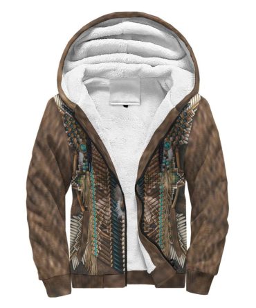 Golden Owl Breastplate Native American Sherpa Hoodie