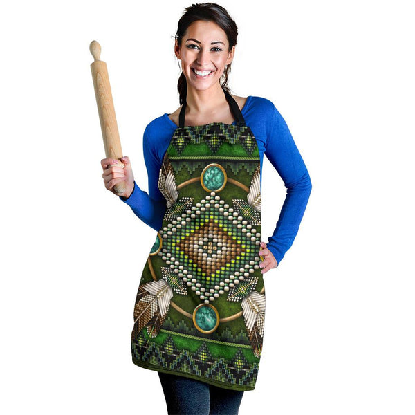 Green Mandala Native American Apron - Image 3
