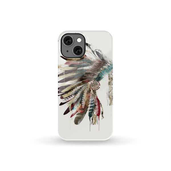 Headdress With Feathers Native Phone Case - Image 3