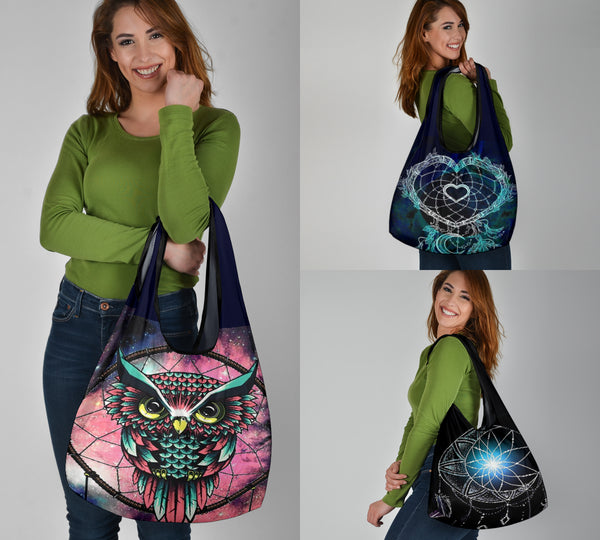 Heart Dreamcatcher Owl Grocery Bags - Image 3