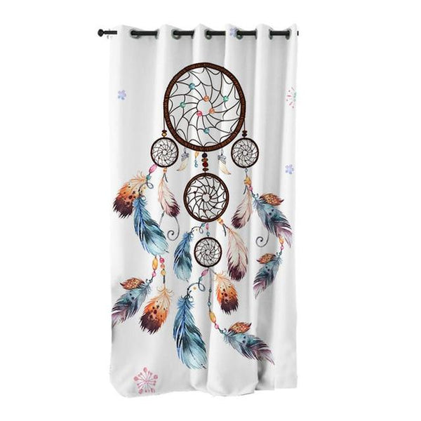 Heart Dreamcatcher Watercolor Native American Design Window Living Room Curtain - Image 4