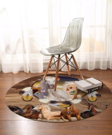 Horse Dreamcatcher?Round Carpet