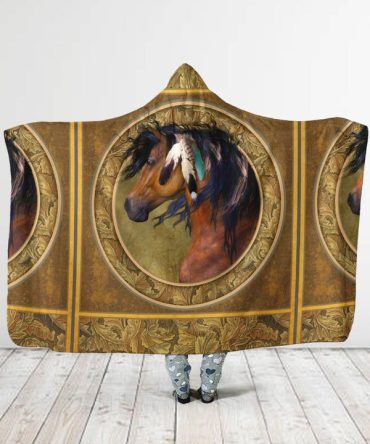 Horse Feather Hooded Blanket