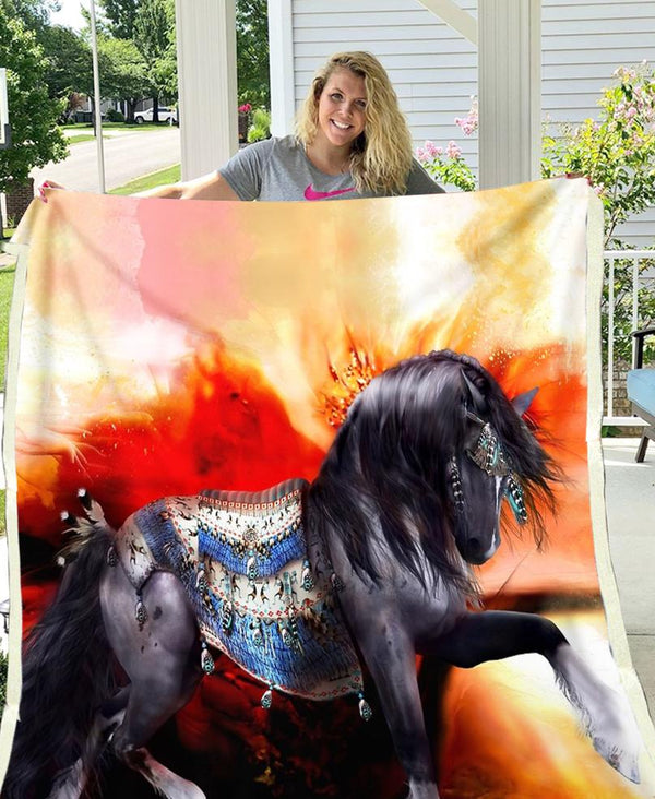 Horse Fleece Blanket - Image 3