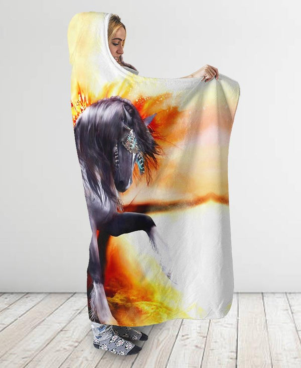 Horse Hooded Blanket - Men Women - Image 2