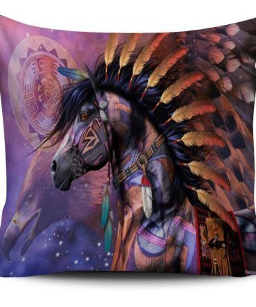 Horse Tribe Purple Native American Pillow Covers no link