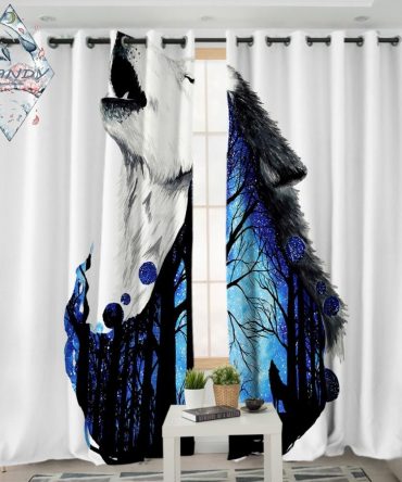 Howling Wolf Native American Design Window Living Room Curtain no link