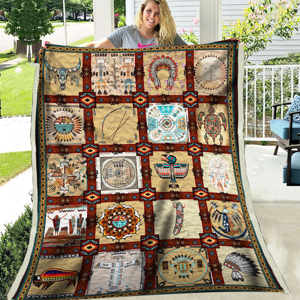 Indigenous Cultural Symbols Fleece Blanket - Image 3