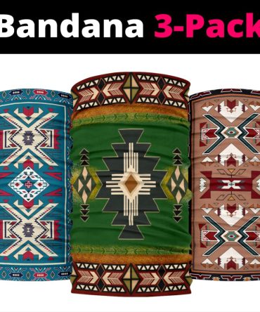 Indigenous Design Green Native American Bandana 3-Pack