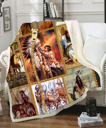 Indigenous Family Fleece Blanket