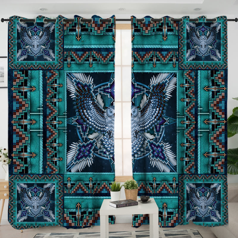 Thunderbird Mandala Native American Living Room Curtain