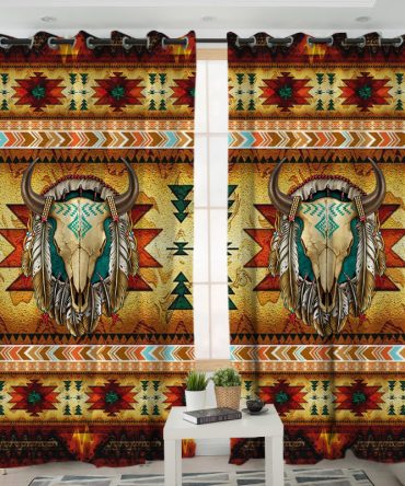 Bison Tribe Pattern Living Room Curtain
