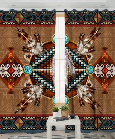 Pattern Brown Mandala Living Room Curtain