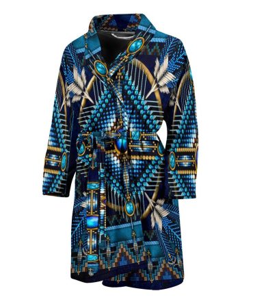 Mandala Blue Native American Bath Robe