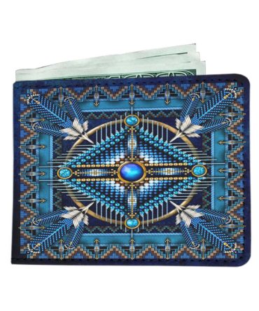 Mandala Blue Native American Wallet