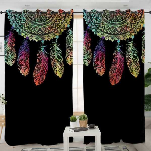 Mandala Dreamcatcher Native American Design Window Living Room Curtain - Image 3
