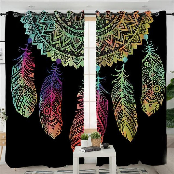 Mandala Dreamcatcher Native American Design Window Living Room Curtain - Image 4