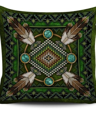 Mandala Green Native American Pillow Covers