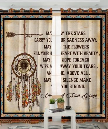 May The Stars Carry Your Sadness Away Native American Living Room Curtain