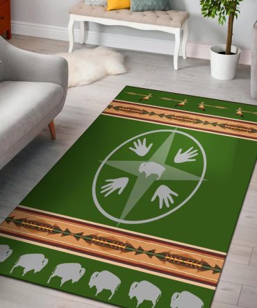 Medicine Wheels Bisons Native American Area Rug