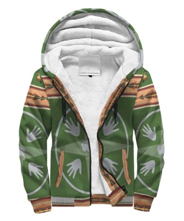 Medicine Wheels Bisons Native American Sherpa Hoodie