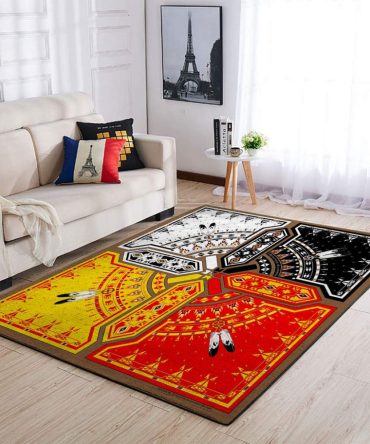 Medicine Wheels Flag Native American Area Rug