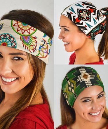 Mini Colorful Dreamcatchers Cream Native American Bandana 3-Pack