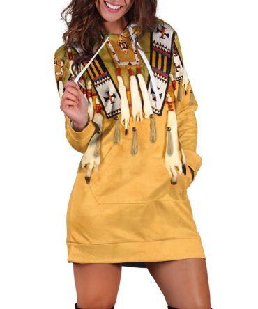 Native 3D Motifs Hoodie Dress
