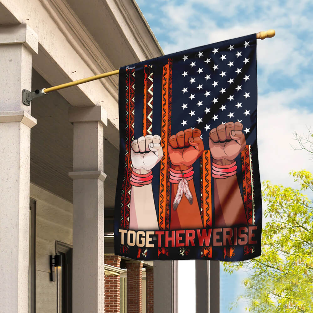 Native Ameican Together We Rise Flag