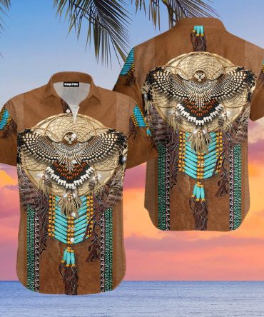 Native America Pattern Aloha Hawaiian Shirts For Men