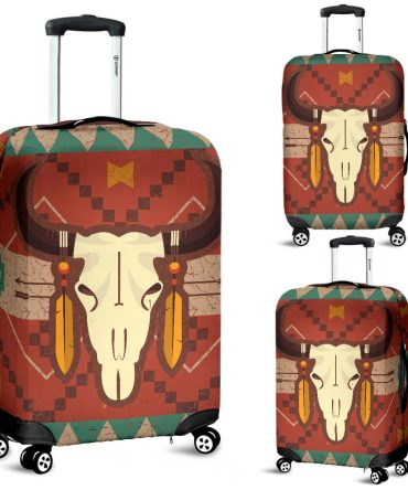 Native American Bison Skull Luggage Covers