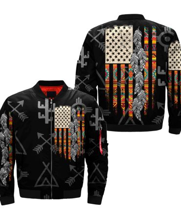 Native American Black Bomber Jacket