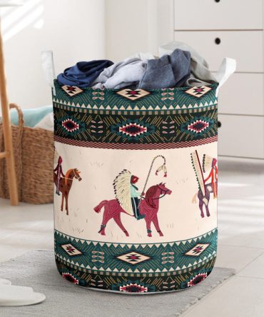 Native American Chief Horse Laundry Basket