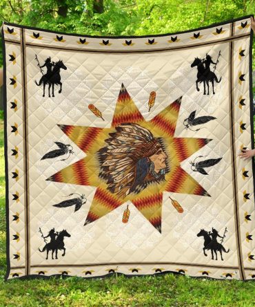 Native American Chief & Warriors Premium Quilt