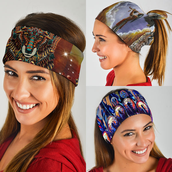 Native American Colorful Wolf Bandana 3-Pack NEW - Image 3