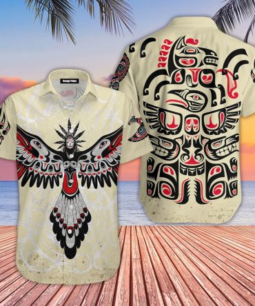 Native American Cream Aloha Hawaiian Shirts For Men